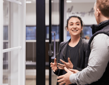 A customer in the showroom