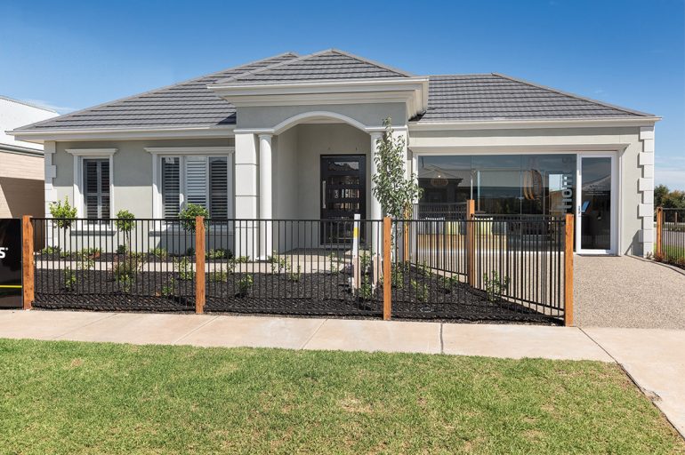 The front façade of the Jack display home.